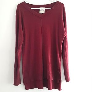 Between Me & You dark red long sleeve top